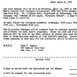 Announcements, 1971-04-05. ...