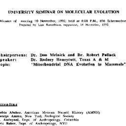 Minutes, 1992-11-10. Molecu...