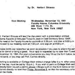 Announcements, 1991-11-13. ...