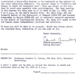 Announcements, 1964-05-11. ...