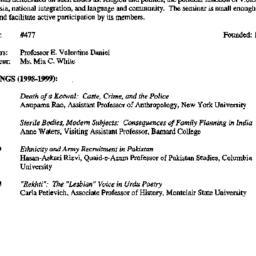 Schedules, South Asia, semi...