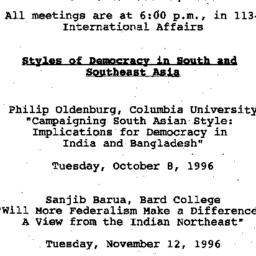 Schedules, South Asia, semi...
