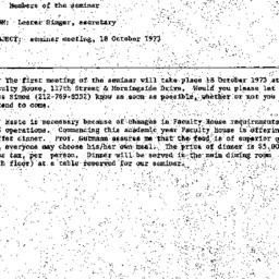 Announcements, 1973-10-05. ...