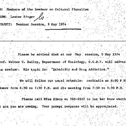 Announcements, 1974-05-01. ...