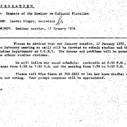 Announcements, 1974-01-03. ...