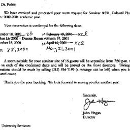 Correspondence, 2001-06-28....