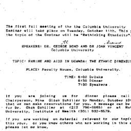 Announcements, 1988-10-11. ...
