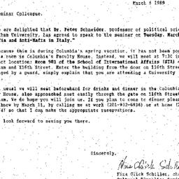 Announcements, 1989-03-06. ...