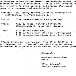 Announcements, 1988-12-13. ...