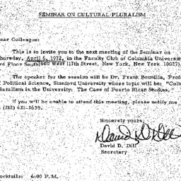 Announcements, 1972-04-06. ...