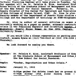 Announcements, 1992-01-21. ...