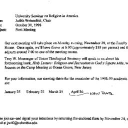 Announcements, 1998-11-30. ...