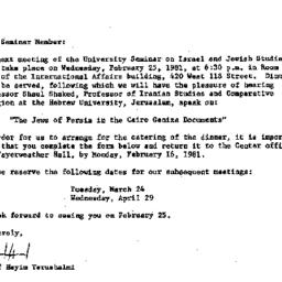 Announcements, 1981-02-06. ...