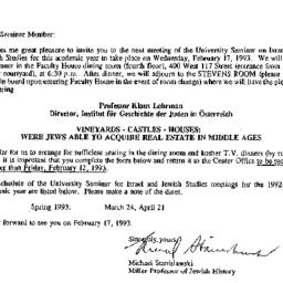 Announcements, 1993-01-20. ...
