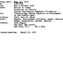 Announcements, 1971-02-23. ...