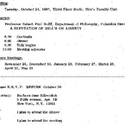 Announcements, 1967-10-24. ...