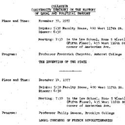 Announcements, 1977-11-30. ...