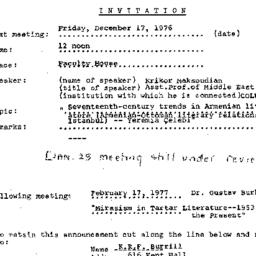 Announcements, 1976-12-17. ...