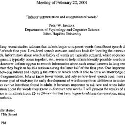 Announcements, 2001-02-22. ...
