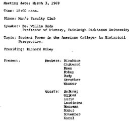 Minutes, 1969-03-03. Higher...