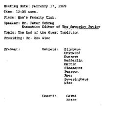 Minutes, 1969-02-17. Higher...
