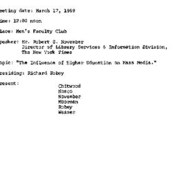 Minutes, 1969-03-17. Higher...