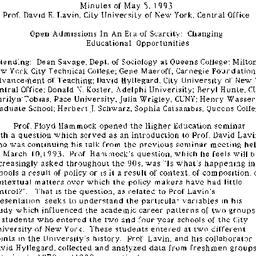 Minutes, 1993-05-05. Higher...