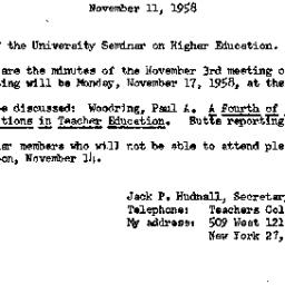 Minutes, 1958-11-03. Higher...