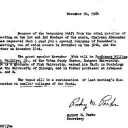 Announcements, 1964-11-24. ...