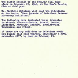 Announcements, 1964-02-17. ...