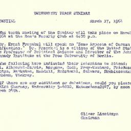 Announcements, 1964-03-17. ...