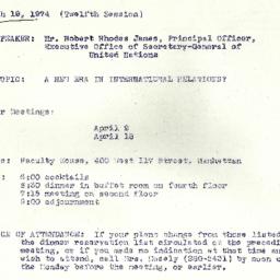 Announcements, 1974-03-19. ...