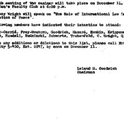 Announcements, 1962-12-07. ...