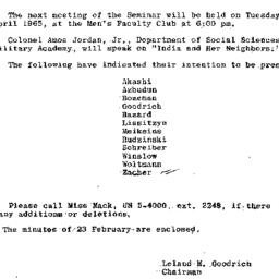 Announcements, 1965-04-20. ...