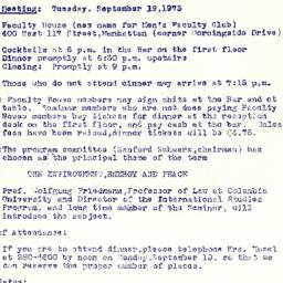 Announcements, 1972-09-19. ...
