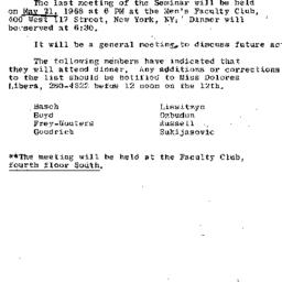 Announcements, 1968-05-12. ...