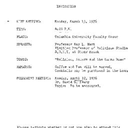 Announcements, 1976-03-15. ...