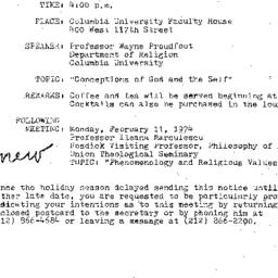 Announcements, 1974-01-14. ...