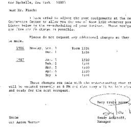 Announcements, 1986-10-10. ...