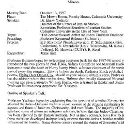 Minutes, 1997-10-13. Studie...