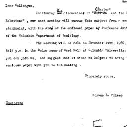 Announcements, 1960-11-01. ...