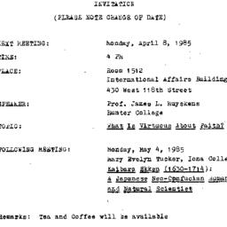 Announcements, 1985-04-08. ...