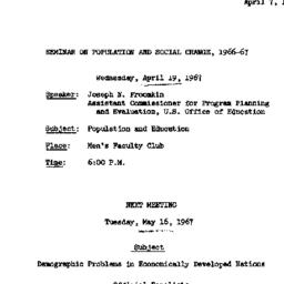 Announcements, 1967-04-07. ...