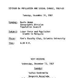 Announcements, 1967-11-06. ...