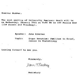 Announcements, 1982-01-11. ...