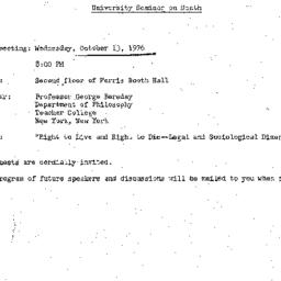 Announcements, 1976-10-13. ...