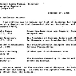 Correspondence, 1995-10-27....
