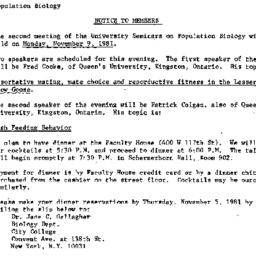 Announcements, 1981-11-09. ...