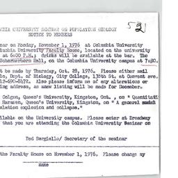 Announcements, 1976-11-01. ...