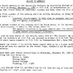 Announcements, 1980-12-01. ...